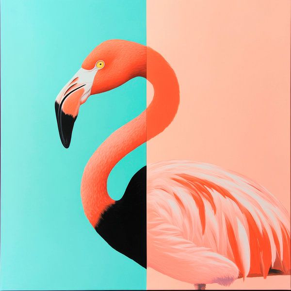 Flamingo in bunten Farben