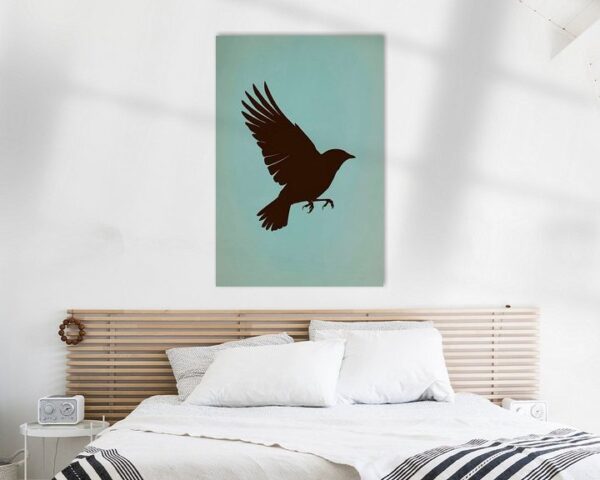 Fliegender Vogel im Silhouette-Stil