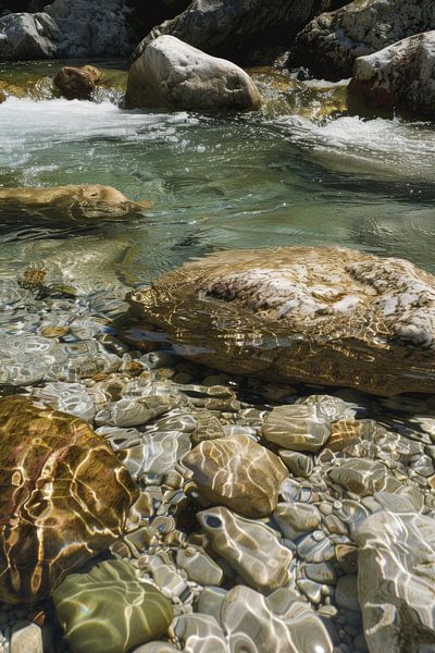 Klares Wasser und glatte Steine