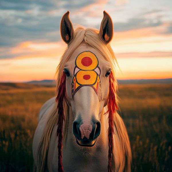 Majestätisches Pferd im Abendlicht