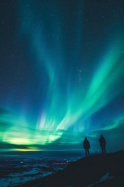 Nordlichter über der Winterlandschaft