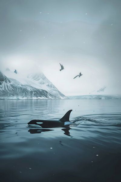 Orca im stillen Polarwasser