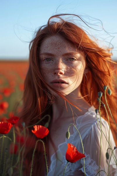 Rote Mohnblüten im Sonnenlicht