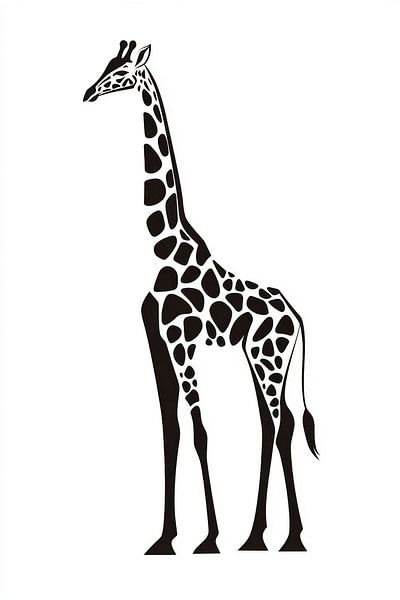 Schwarz-weiße Giraffe im Fokus