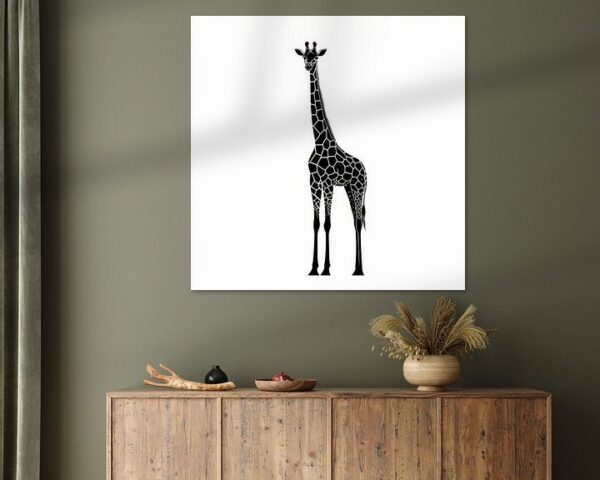 Schwarze Giraffe im minimalistischen Stil