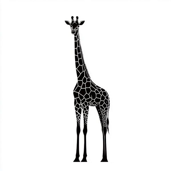 Schwarze Giraffe im minimalistischen Stil