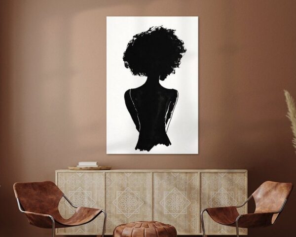 Schwarze Silhouette mit Afrohaar