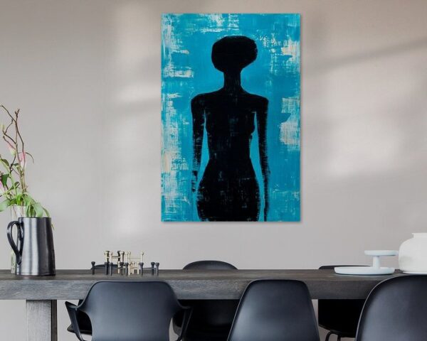 Silhouette in Blau und Schwarz