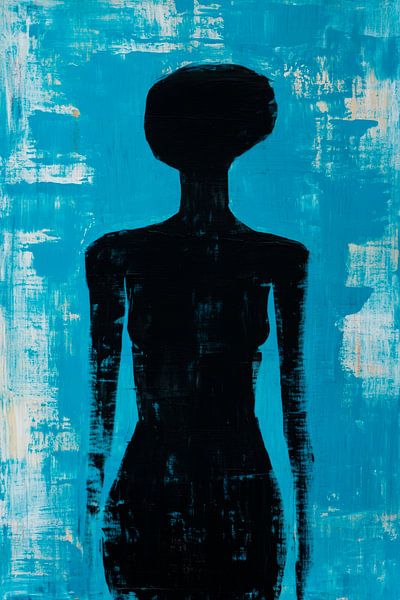 Silhouette in Blau und Schwarz