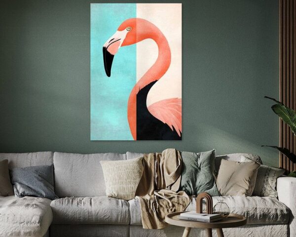 Stilvoller Flamingo im Minimalismus