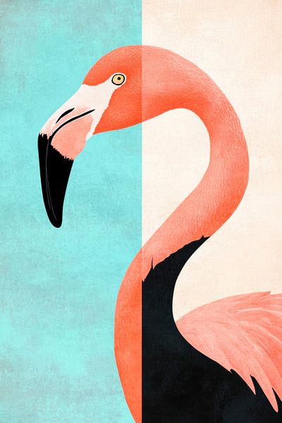 Stilvoller Flamingo im Minimalismus