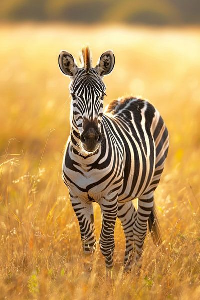 Zebra im goldenen Licht