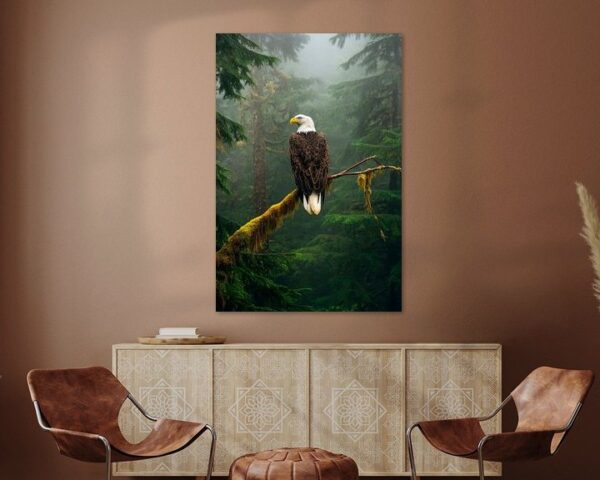 Bald Eagle im Nebelwald