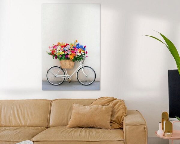 Blumen Fahrrad mit bunten Blumen