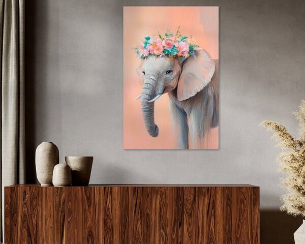 Blumenkopf mit Elefant ilustration