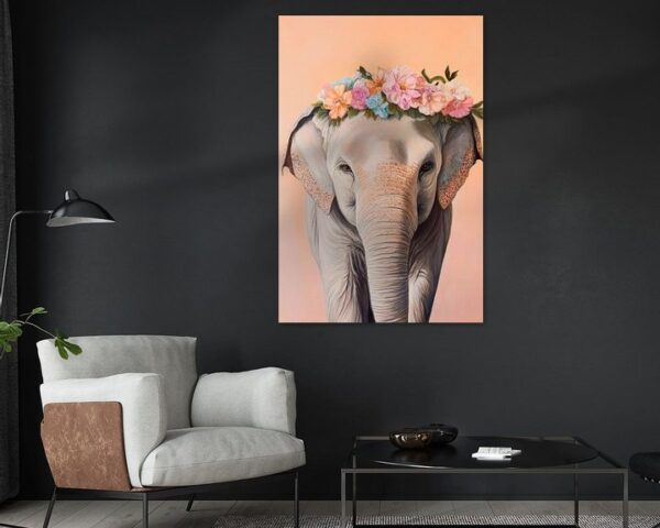 Blumenschmuck Elefant Portrait