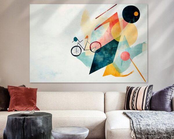 Fahrrad in buntem Aquarelldesign