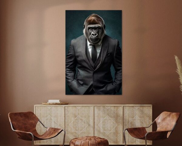 Der elegante Gorilla im Anzug