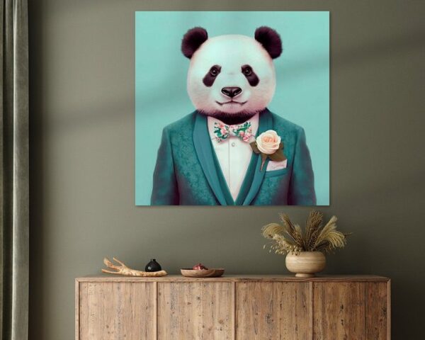 Eleganter Panda im Anzug