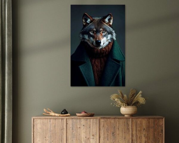 Eleganter Wolf im stilvollen Outfit