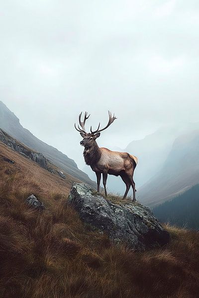 Majestätischer Hirsch in der Natur