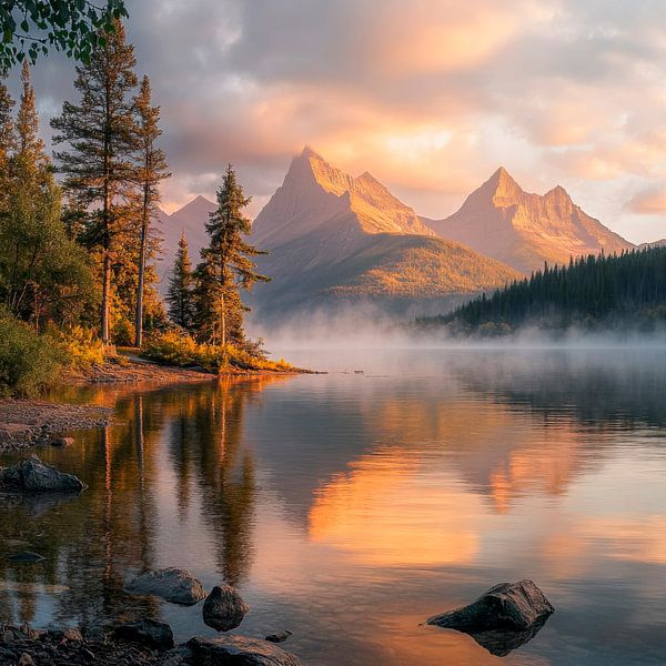 Bergsee Morgendämmerung