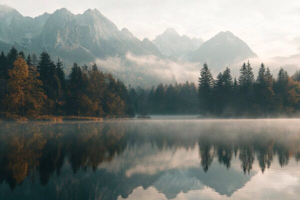 Bergsee Morgendunst