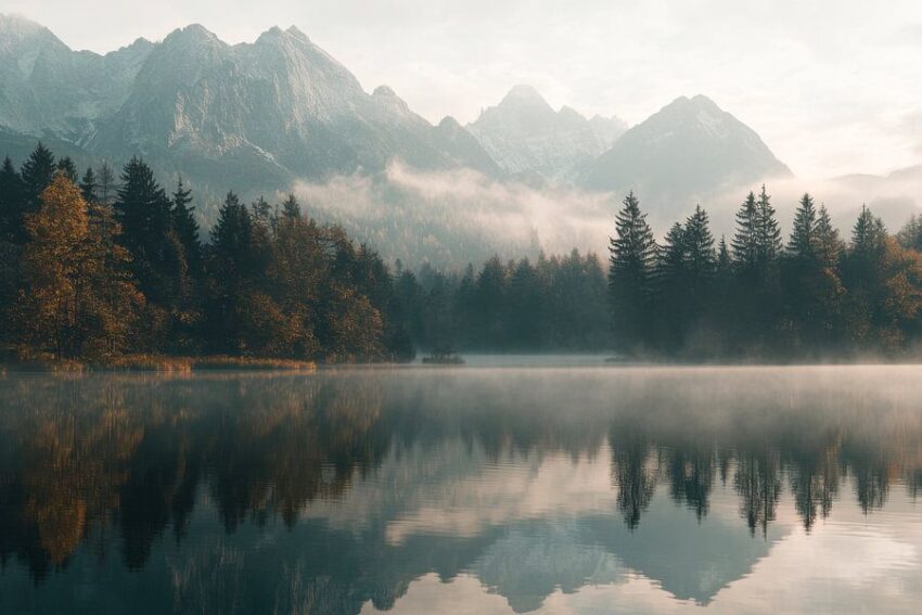 Bergsee Morgendunst