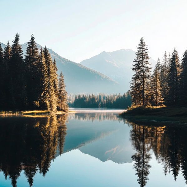 Bergsee Morgenlicht