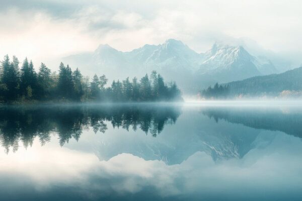 Bergsee Nebel