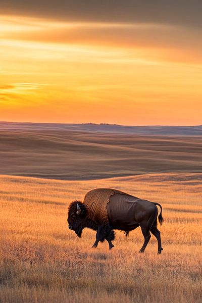 Bison in der Dämmerung