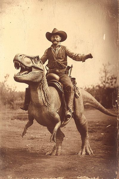 Cowboy auf Dinosaurier