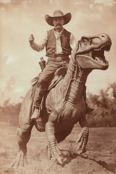 Cowboy mit Dinosaurier