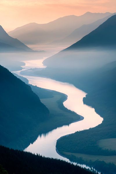 Flusslandschaft Berge