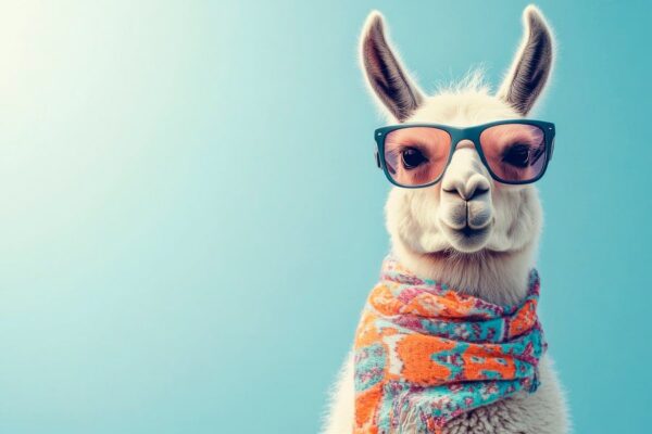 Lama mit Sonnenbrille