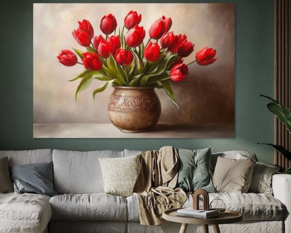 Rote Tulpenvase