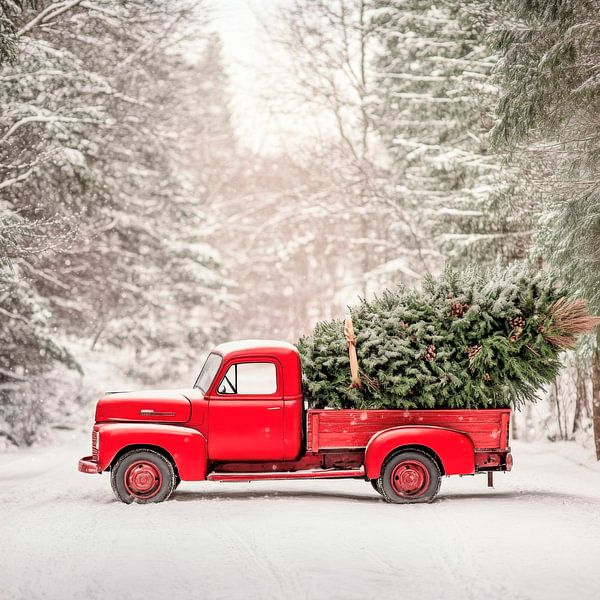 Roter Truck Winter