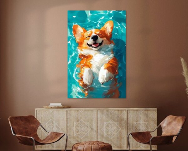 Schwimmender Corgi