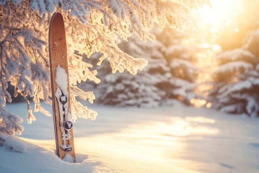 Ski im Schnee