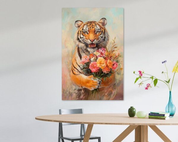 Tiger mit Blumen