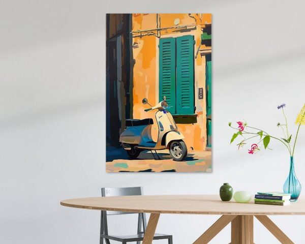 Vespa an der Wand