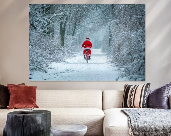 Weihnachtlicher Radfahrer