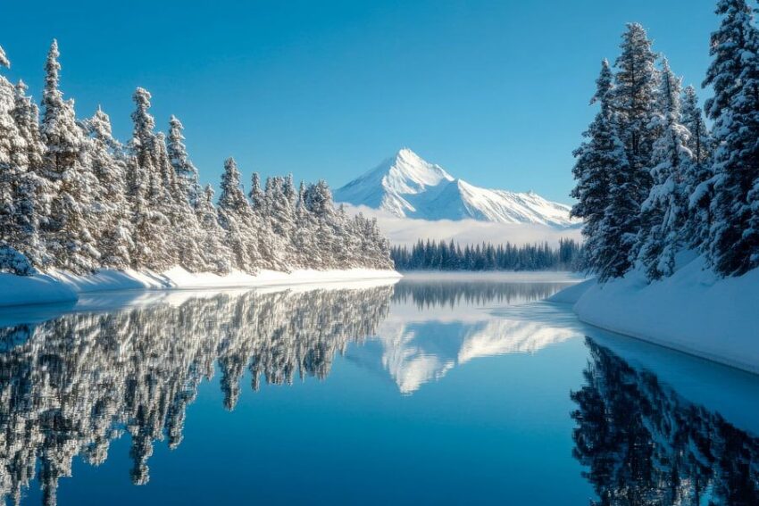 Winterlandschaft Reflektion