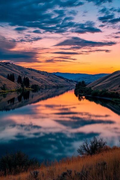 Abendliche Flusslandschaft