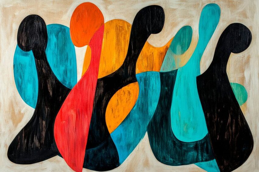 Abstracte Farbformen – Modern Kunst