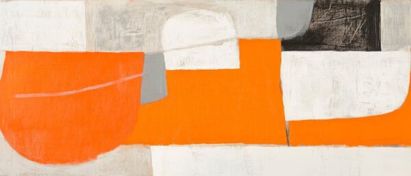 Abstrakte Komposition in Orange und Grau