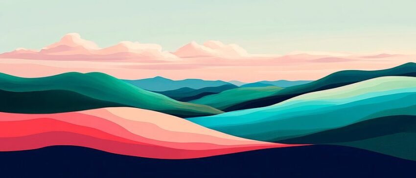 Abstrakte Landschaft mit sanften Farben