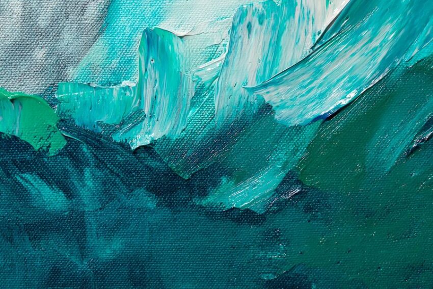 Acrylmeerlandschaft in Blau-Grün-Tönen