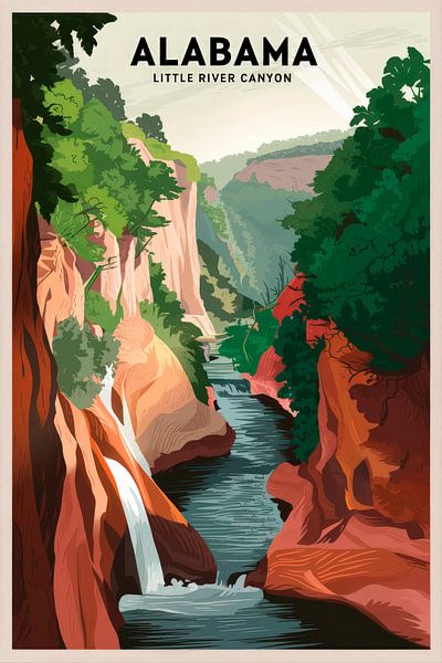 Alabama Vintage Travel Poster