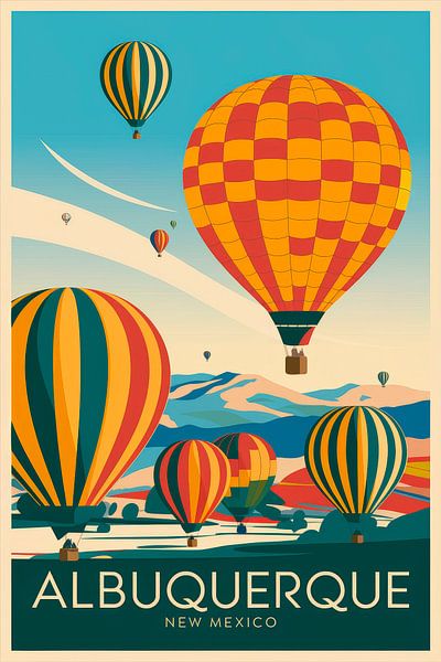 Albuquerque, New Mexico Vintage Travel Poster